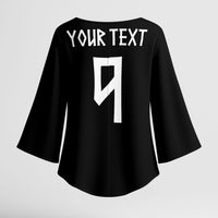 Norwegian Football Custom 2026 Kimono Sleeve Blouse Norge Viking Ornament Black Color