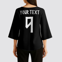 Norwegian Football Custom 2026 Kimono Sleeve Blouse Norge Viking Ornament Black Color