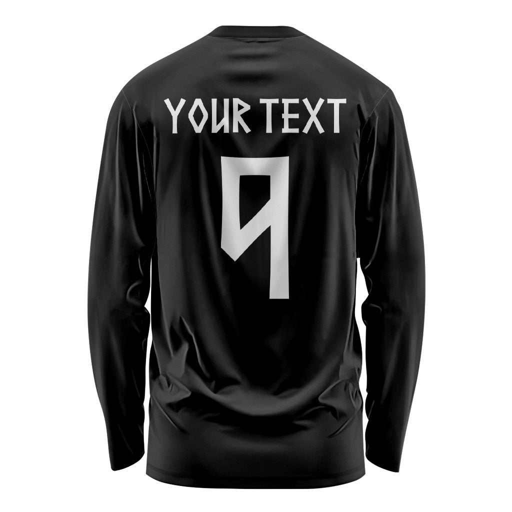 Norwegian Football Custom 2026 Long Sleeve Shirt Norge Viking Ornament Black Color