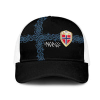 Norwegian Football 2026 Mesh Trucker Cap Norge Viking Ornament Black Color