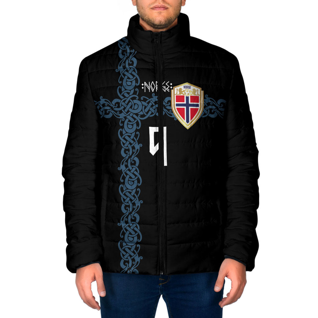 Norwegian Football Custom 2026 Padded Jacket Norge Viking Ornament Black Color