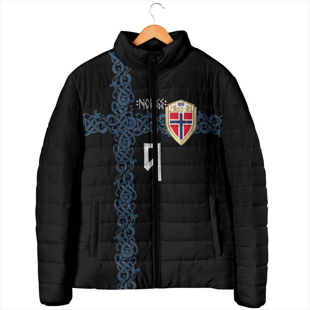 Norwegian Football Custom 2026 Padded Jacket Norge Viking Ornament Black Color