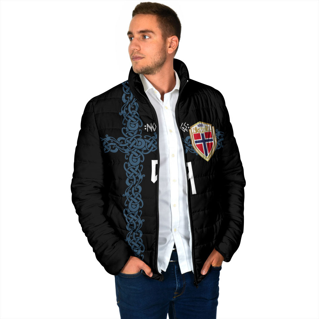 Norwegian Football Custom 2026 Padded Jacket Norge Viking Ornament Black Color