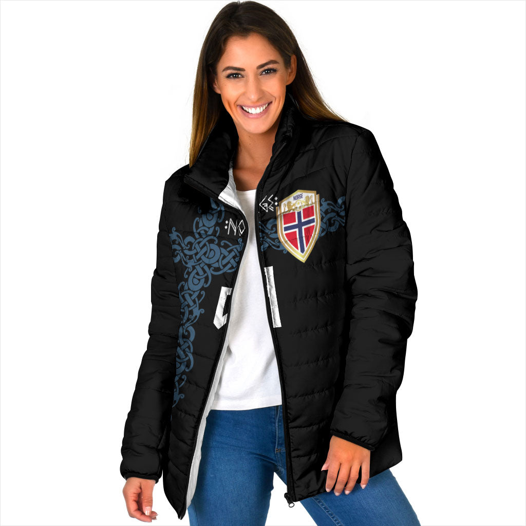 Norwegian Football Custom 2026 Padded Jacket Norge Viking Ornament Black Color