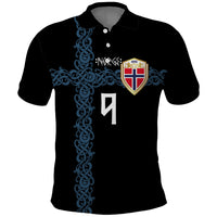 Norwegian Football Custom 2026 Polo Shirt Norge Viking Ornament Black Color