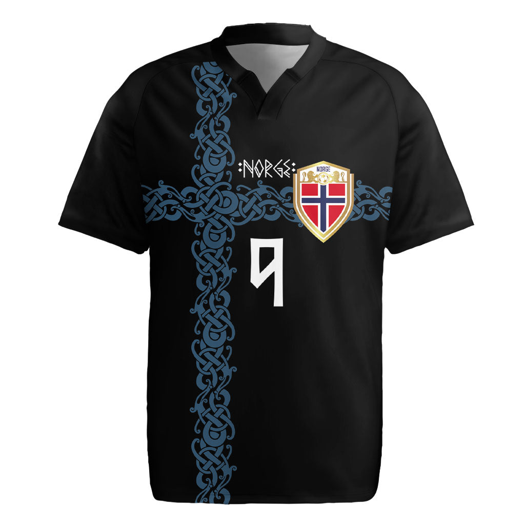 Norwegian Football Custom 2026 Rugby Jersey Norge Viking Ornament Black Color
