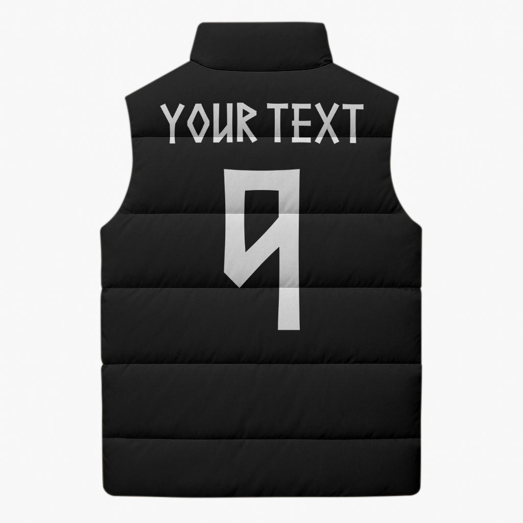 Norwegian Football Custom 2026 Sleeveless Puffer Jacket Norge Viking Ornament Black Color
