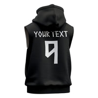 Norwegian Football Custom 2026 Sleeveless Zip Hoodie Norge Viking Ornament Black Color