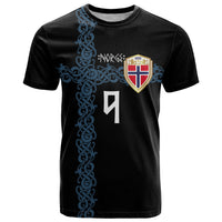 Norwegian Football Custom 2026 T Shirt Norge Viking Ornament Black Color