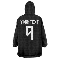 Norwegian Football Custom 2026 Wearable Blanket Hoodie Norge Viking Ornament Black Color