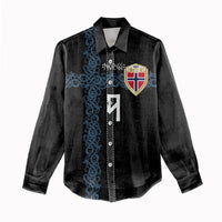 Norwegian Football Custom 2026 Women Casual Shirt Norge Viking Ornament Black Color