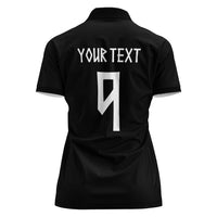 Norwegian Football Custom 2026 Women Polo Shirt Norge Viking Ornament Black Color