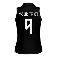 Norwegian Football Custom 2026 Women Sleeveless Polo Shirt Norge Viking Ornament Black Color