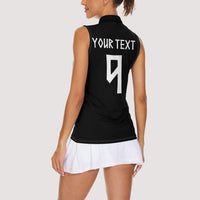 Norwegian Football Custom 2026 Women Sleeveless Polo Shirt Norge Viking Ornament Black Color