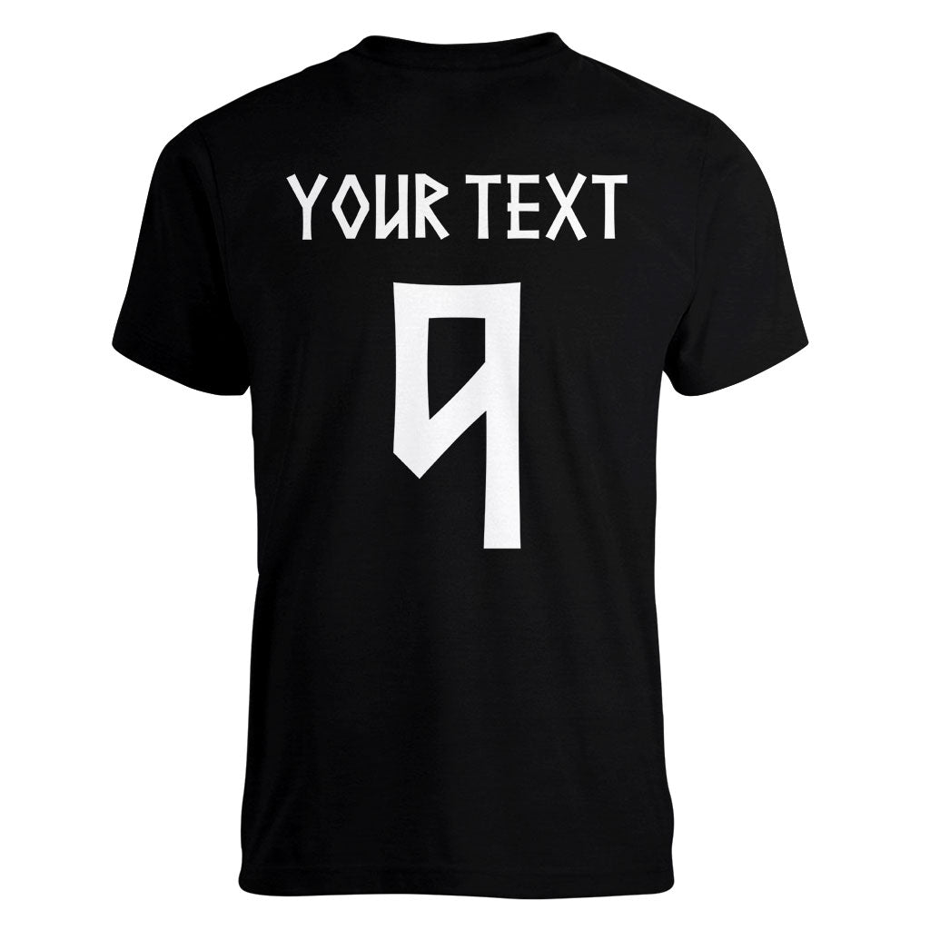 Norwegian Football Custom 2026 Women V-Neck T-Shirt Norge Viking Ornament Black Color