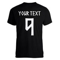 Norwegian Football Custom 2026 Women V-Neck T-Shirt Norge Viking Ornament Black Color