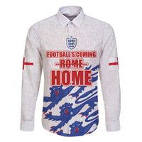 Custom England Football 2024 Road to The Champion Family Matching Off The Shoulder Long Sleeve Dress and Hawaiian Shirt Football's Coming Home - Wonder Print Shop