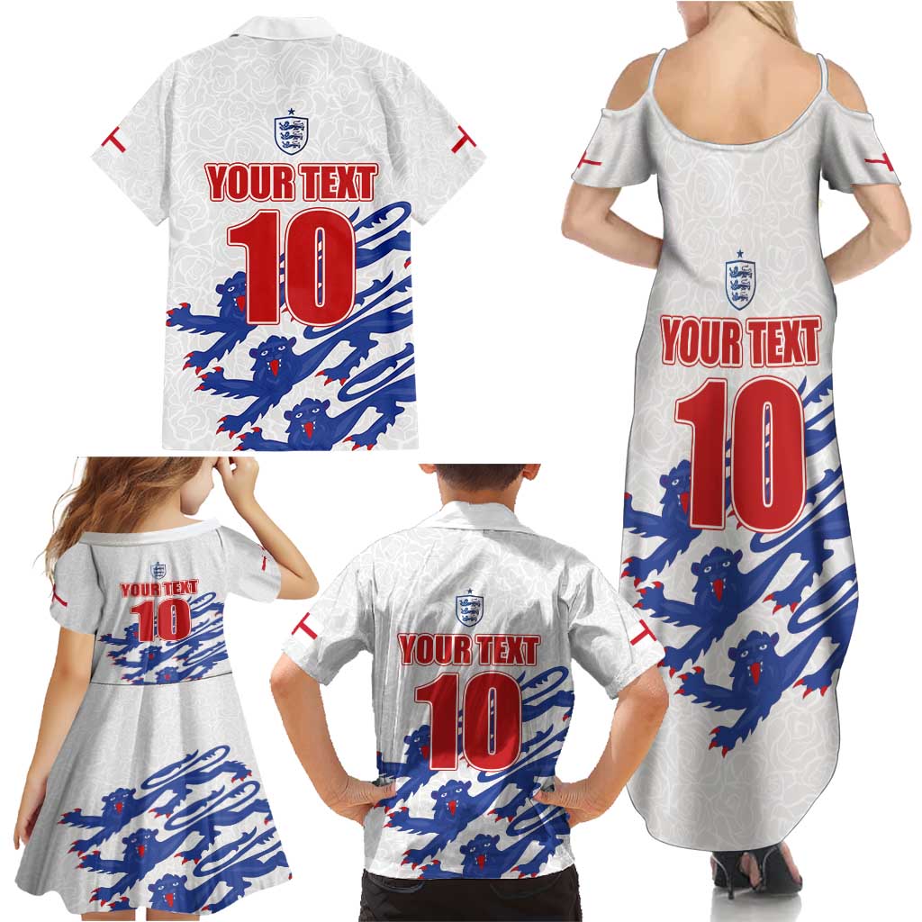Custom England Football 2024 Road to The Champion Family Matching Summer Maxi Dress and Hawaiian Shirt Football's Coming Home - Wonder Print Shop