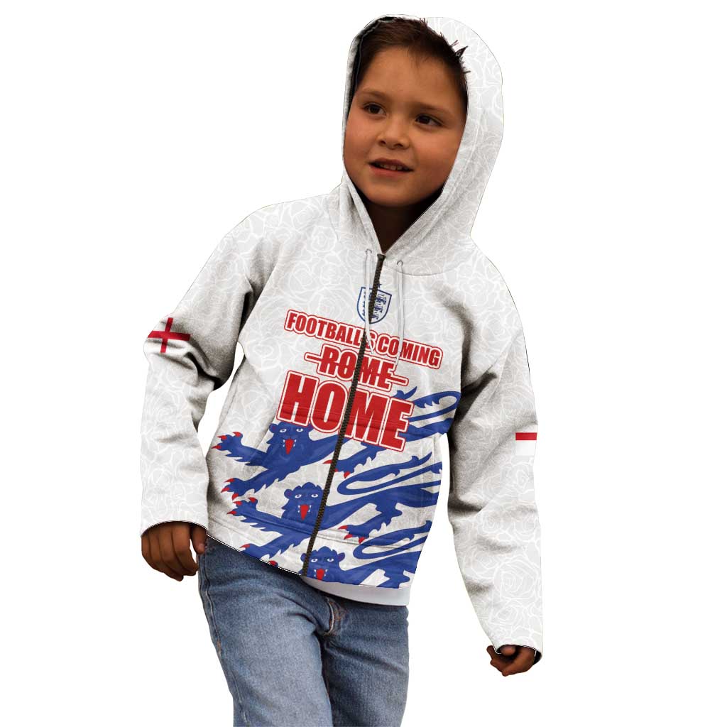 Custom England Football 2024 Road to The Champion Kid Hoodie Football's Coming Home - Wonder Print Shop