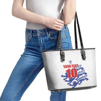 Custom England Football 2024 Road to The Champion Leather Tote Bag Football's Coming Home - Wonder Print Shop