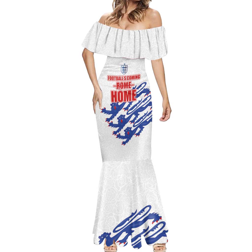 Custom England Football 2024 Road to The Champion Mermaid Dress Football's Coming Home - Wonder Print Shop