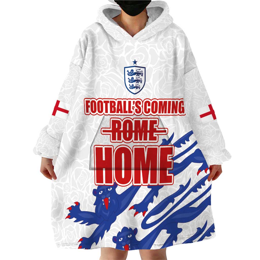 Custom England Football 2024 Road to The Champion Wearable Blanket Hoodie Football's Coming Home - Wonder Print Shop