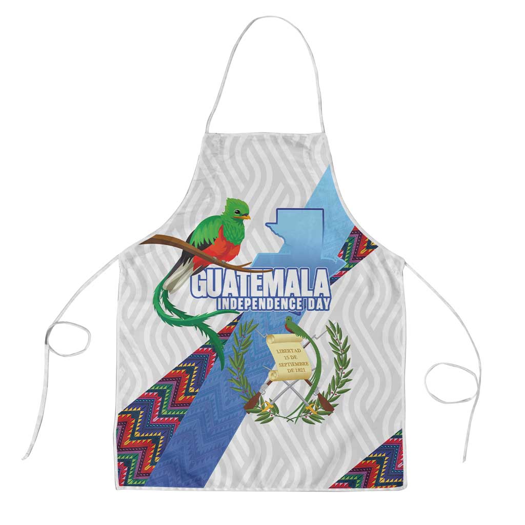 Guatemala Independence Day Apron Resplendent Quetzal with Coat of Arms and Maya Textiles - Wonder Print Shop