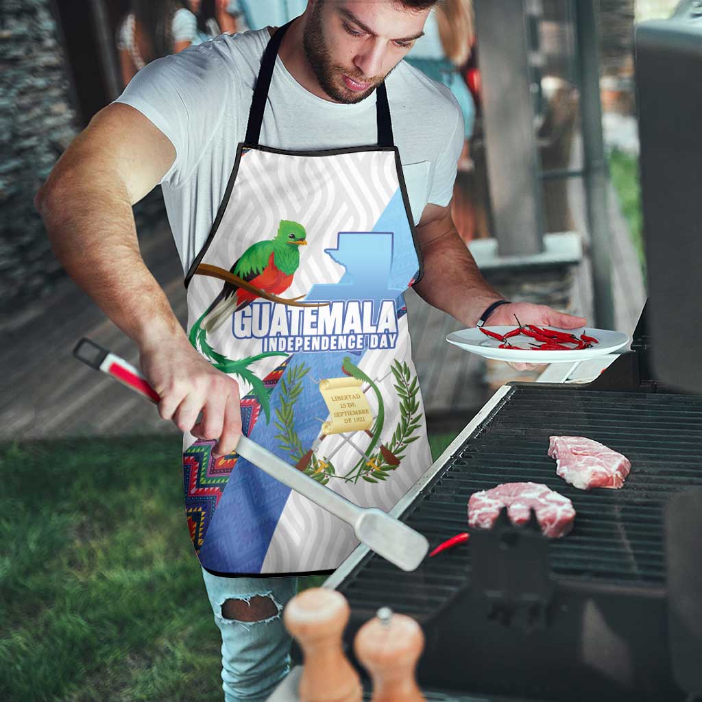 Guatemala Independence Day Apron Resplendent Quetzal with Coat of Arms and Maya Textiles - Wonder Print Shop