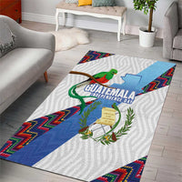 Guatemala Independence Day Area Rug Resplendent Quetzal with Coat of Arms and Maya Textiles - Wonder Print Shop