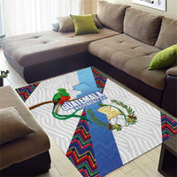 Guatemala Independence Day Area Rug Resplendent Quetzal with Coat of Arms and Maya Textiles - Wonder Print Shop