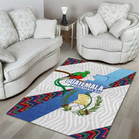 Guatemala Independence Day Area Rug Resplendent Quetzal with Coat of Arms and Maya Textiles - Wonder Print Shop