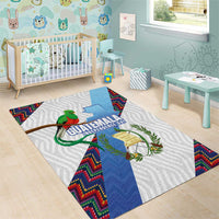 Guatemala Independence Day Area Rug Resplendent Quetzal with Coat of Arms and Maya Textiles - Wonder Print Shop