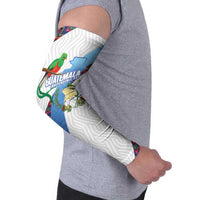 Guatemala Independence Day Arm Sleeves Resplendent Quetzal with Coat of Arms and Maya Textiles - Wonder Print Shop