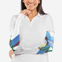 Guatemala Independence Day Arm Sleeves Resplendent Quetzal with Coat of Arms and Maya Textiles - Wonder Print Shop