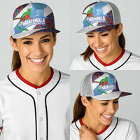 Guatemala Independence Day Baseball Net Cap Resplendent Quetzal with Coat of Arms and Maya Textiles - Wonder Print Shop