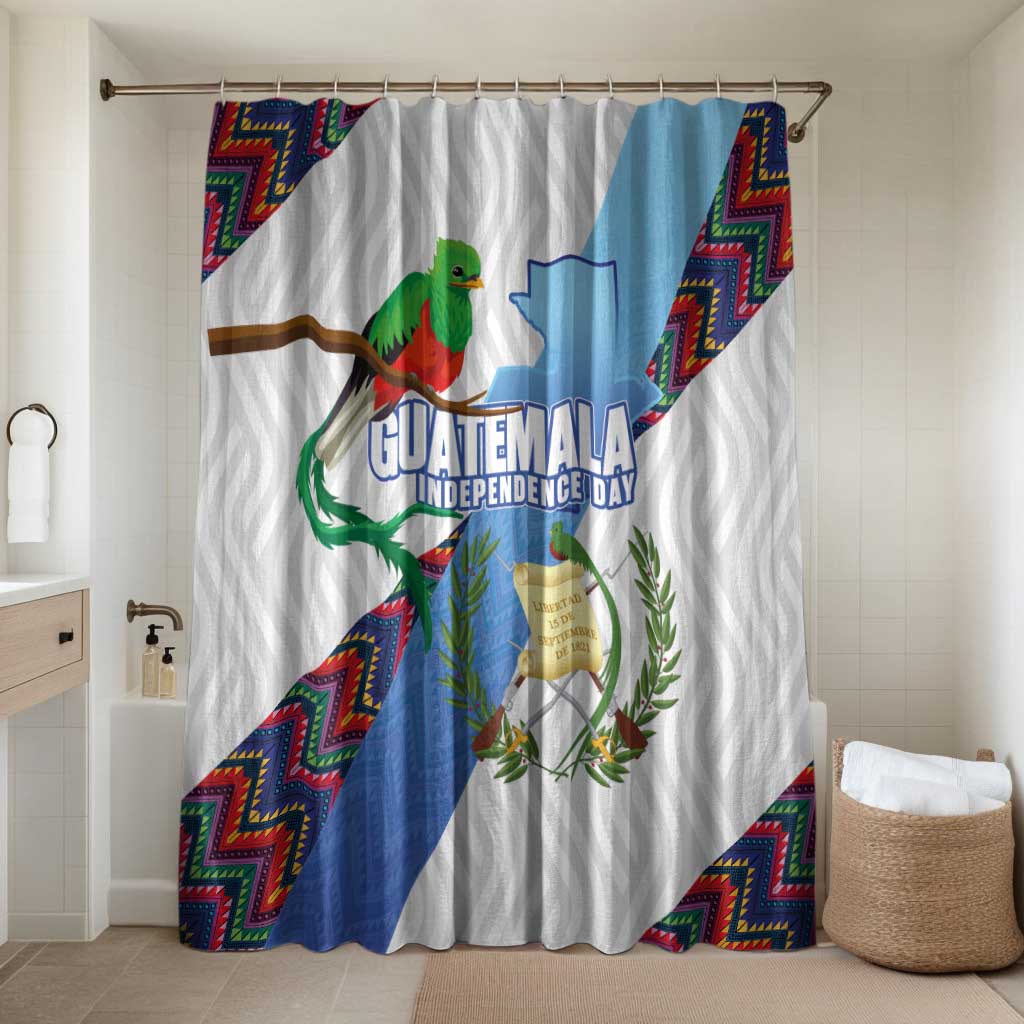 Guatemala Independence Day Bathroom Set Resplendent Quetzal with Coat of Arms and Maya Textiles - Wonder Print Shop