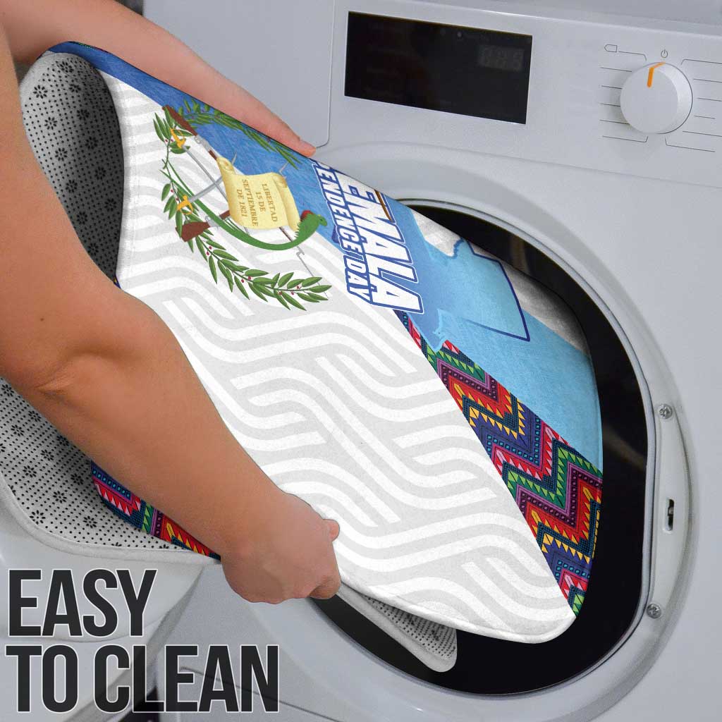 Guatemala Independence Day Bathroom Set Resplendent Quetzal with Coat of Arms and Maya Textiles - Wonder Print Shop