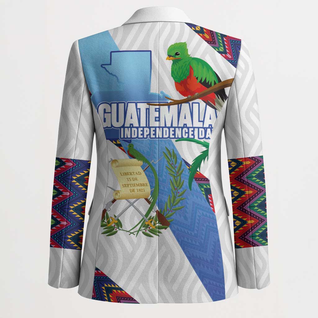 Guatemala Independence Day Blazer Resplendent Quetzal with Coat of Arms and Maya Textiles - Wonder Print Shop