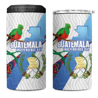 Guatemala Independence Day 4 in 1 Can Cooler Tumbler Resplendent Quetzal with Coat of Arms and Maya Textiles - Wonder Print Shop