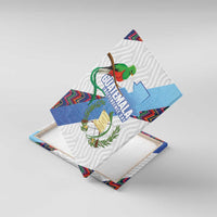 Guatemala Independence Day Canvas Wall Art Resplendent Quetzal with Coat of Arms and Maya Textiles - Wonder Print Shop