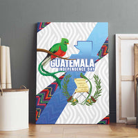 Guatemala Independence Day Canvas Wall Art Resplendent Quetzal with Coat of Arms and Maya Textiles - Wonder Print Shop