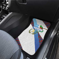 Guatemala Independence Day Car Mats Resplendent Quetzal with Coat of Arms and Maya Textiles - Wonder Print Shop