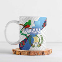 Guatemala Independence Day Ceramic Mug Resplendent Quetzal with Coat of Arms and Maya Textiles - Wonder Print Shop
