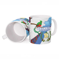 Guatemala Independence Day Ceramic Mug Resplendent Quetzal with Coat of Arms and Maya Textiles - Wonder Print Shop