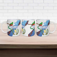 Guatemala Independence Day Ceramic Mug Resplendent Quetzal with Coat of Arms and Maya Textiles - Wonder Print Shop