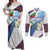 Guatemala Independence Day Couples Matching Off Shoulder Maxi Dress and Long Sleeve Button Shirt Resplendent Quetzal with Coat of Arms and Maya Textiles - Wonder Print Shop