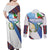 Guatemala Independence Day Couples Matching Off Shoulder Maxi Dress and Long Sleeve Button Shirt Resplendent Quetzal with Coat of Arms and Maya Textiles - Wonder Print Shop