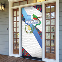 Guatemala Independence Day Door Cover Resplendent Quetzal with Coat of Arms and Maya Textiles - Wonder Print Shop