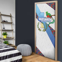 Guatemala Independence Day Door Cover Resplendent Quetzal with Coat of Arms and Maya Textiles - Wonder Print Shop