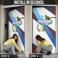 Guatemala Independence Day Door Cover Resplendent Quetzal with Coat of Arms and Maya Textiles - Wonder Print Shop